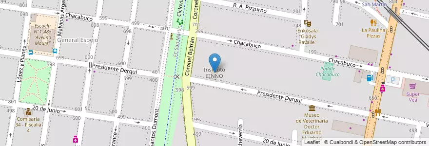 Mapa de ubicacion de Insittuto EINNO en Argentinien, Chile, Mendoza, Godoy Cruz, Departamento Godoy Cruz, Distrito Ciudad De Godoy Cruz.