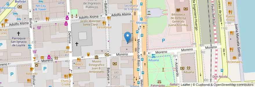 Mapa de ubicacion de Inspección General de Justicia, Montserrat en 아르헨티나, Ciudad Autónoma De Buenos Aires, Comuna 1, 부에노스아이레스.