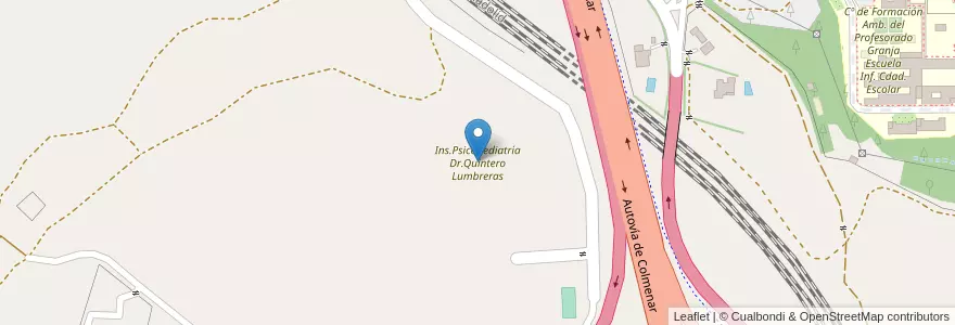 Mapa de ubicacion de Ins.Psicopediatría Dr.Quintero Lumbreras en إسبانيا, منطقة مدريد, منطقة مدريد, Área Metropolitana De Madrid Y Corredor Del Henares, مدريد.