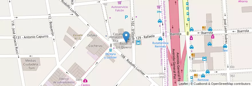 Mapa de ubicacion de Instalaciones Comerciales en Argentinien, Provinz Buenos Aires, Partido De Tres De Febrero, Ciudadela.