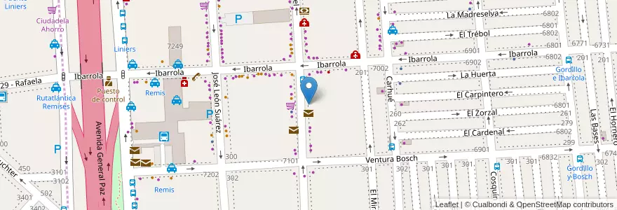 Mapa de ubicacion de Institución religiosa Perfecta Libertad, Liniers en アルゼンチン, Ciudad Autónoma De Buenos Aires, Comuna 9, ブエノスアイレス.