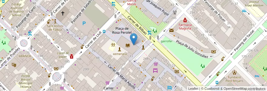 Mapa de ubicacion de Institut 22@ en 스페인, Catalunya, Barcelona, Barcelonès, 바르셀로나.
