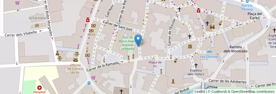 Mapa de ubicacion de Institut del Teatre en İspanya, Catalunya, Barcelona, Osona, Vic.