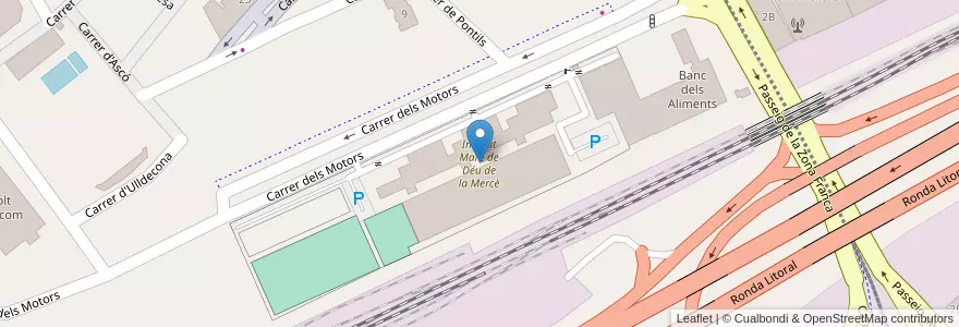 Mapa de ubicacion de Institut Mare de Déu de la Mercè en スペイン, カタルーニャ州, Barcelona, バルサルネス, Barcelona.