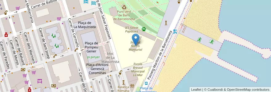 Mapa de ubicacion de Institut Narcís Monturiol en Spain, Catalonia, Barcelona, Barcelonès, Barcelona.