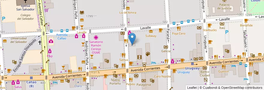 Mapa de ubicacion de Institution Argentino de Enseñansa Secundaria y Superior, San Nicolas en Argentine, Ciudad Autónoma De Buenos Aires, Comuna 1, Buenos Aires.