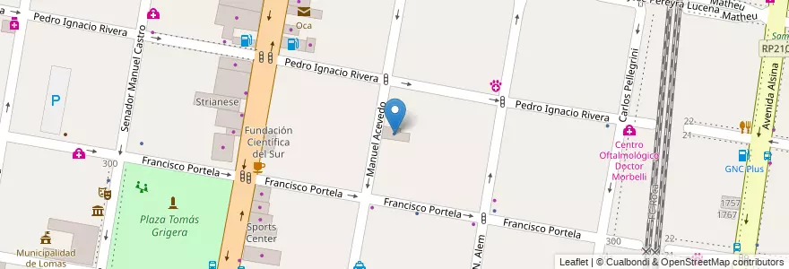 Mapa de ubicacion de Instituto Acevedo en 阿根廷, 布宜诺斯艾利斯省, Partido De Lomas De Zamora, Lomas De Zamora.