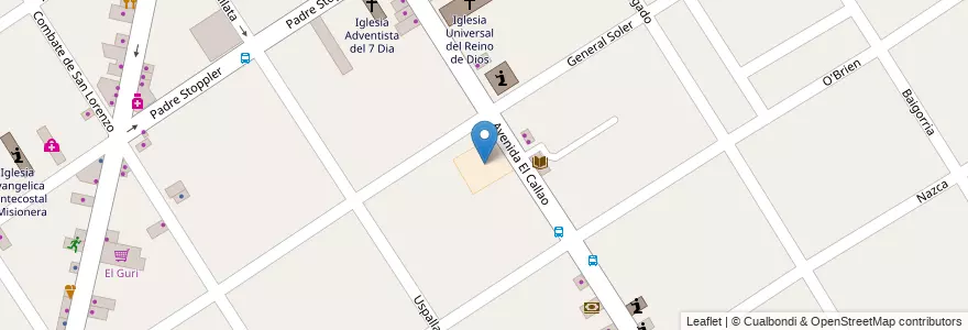 Mapa de ubicacion de Instituto Alfonsina Storni en Argentina, Buenos Aires, Partido De Malvinas Argentinas, Grand Bourg.