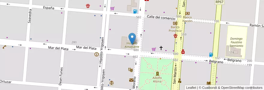 Mapa de ubicacion de Instituto Almafuerte en Argentinien, Provinz Buenos Aires, Partido De Puan, Puan.