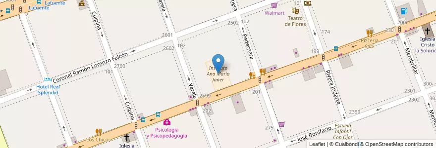 Mapa de ubicacion de Instituto Ana María Janer, Flores en آرژانتین, Ciudad Autónoma De Buenos Aires, Comuna 7, Buenos Aires.