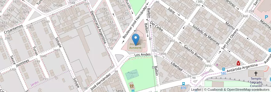 Mapa de ubicacion de Instituto Aonikenk en Arjantin, Şili, Santa Cruz, Humedal, Deseado, Caleta Olivia.
