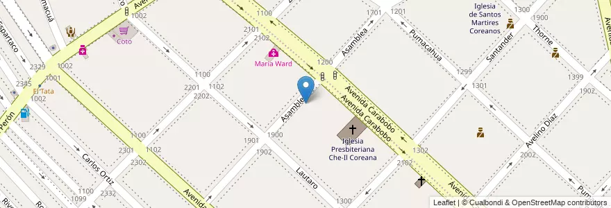 Mapa de ubicacion de Instituto Argentino Coreano, Flores en آرژانتین, Ciudad Autónoma De Buenos Aires, Comuna 7, Buenos Aires.