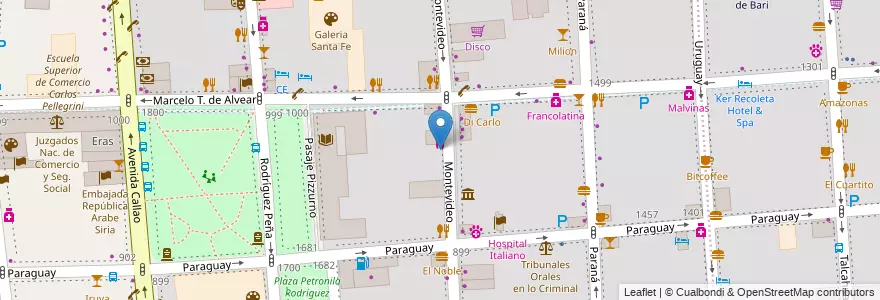 Mapa de ubicacion de Instituto Argentino de Gastronomía, Recoleta en الأرجنتين, Ciudad Autónoma De Buenos Aires, Comuna 2, Comuna 1, Buenos Aires.