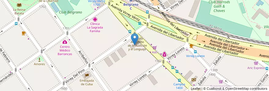 Mapa de ubicacion de Instituto Argentino de la Audición y el Lenguaje, Belgrano en Argentinië, Ciudad Autónoma De Buenos Aires, Buenos Aires, Comuna 13.