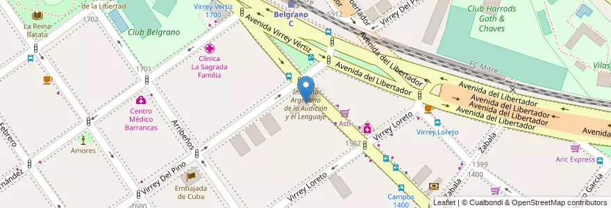 Mapa de ubicacion de Instituto Argentino de la Audición y el Lenguaje, Belgrano en Argentinien, Ciudad Autónoma De Buenos Aires, Buenos Aires, Comuna 13.