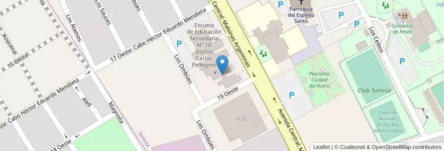 Mapa de ubicacion de Instituto Argentino de Siderurgia en الأرجنتين, بوينس آيرس, Partido De San Nicolás, San Nicolás De Los Arroyos.