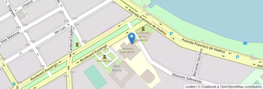 Mapa de ubicacion de Instituto Artémides Zatti en 아르헨티나, 리오네그로주, Departamento Adolfo Alsina, Viedma, Viedma.