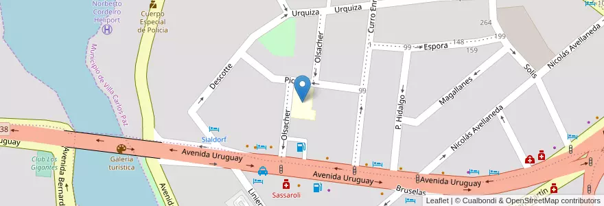 Mapa de ubicacion de Instituto Arturo Ilia en アルゼンチン, コルドバ州, Departamento Punilla, Pedanía San Roque, Municipio De Villa Carlos Paz, Villa Carlos Paz.