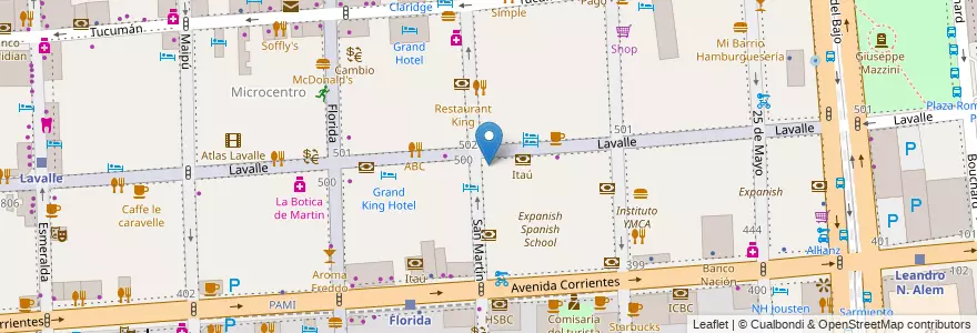 Mapa de ubicacion de Instituto Asociación Profesionales de Medios, San Nicolas en Argentinië, Ciudad Autónoma De Buenos Aires, Comuna 1, Buenos Aires.