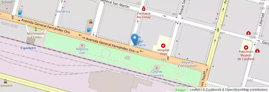Mapa de ubicacion de Instituto Balcarce en 阿根廷, 智利, 内格罗河省, Cipolletti, Departamento General Roca.
