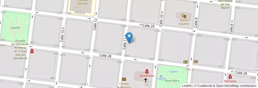 Mapa de ubicacion de Instituto Baron Pierre De Coubertin en Argentinien, Provinz Buenos Aires, Partido De Veinticinco De Mayo, Veinticinco De Mayo.