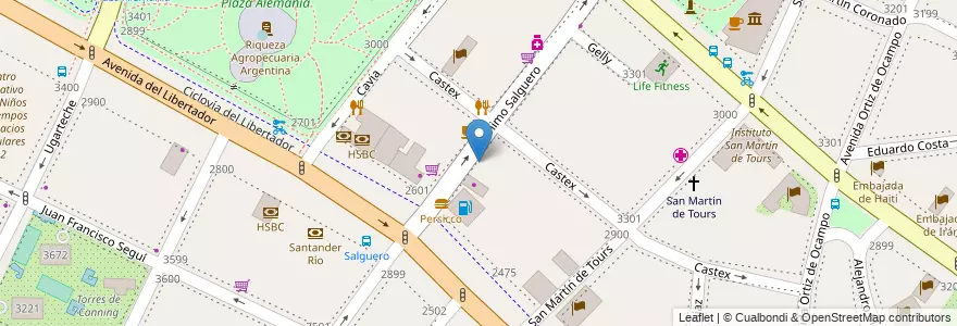 Mapa de ubicacion de Instituto Bayard, Palermo en Arjantin, Ciudad Autónoma De Buenos Aires, Buenos Aires, Comuna 14.