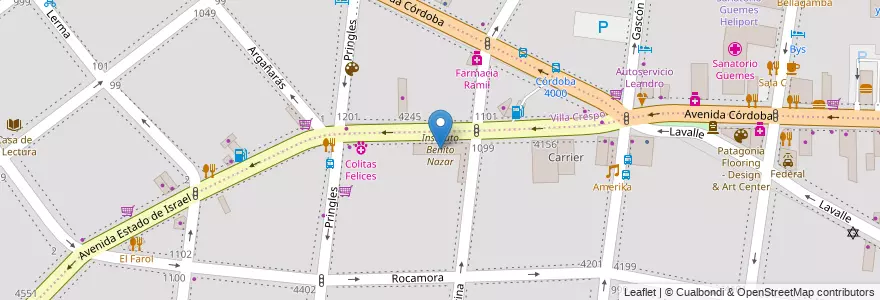 Mapa de ubicacion de Instituto Benito Nazar, Almagro en الأرجنتين, Ciudad Autónoma De Buenos Aires, Buenos Aires.