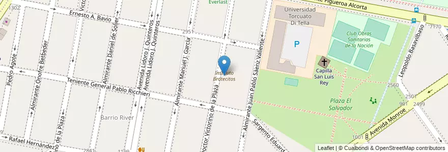 Mapa de ubicacion de Instituto Brotecitos, Belgrano en Аргентина, Буэнос-Айрес, Буэнос-Айрес, Comuna 13.