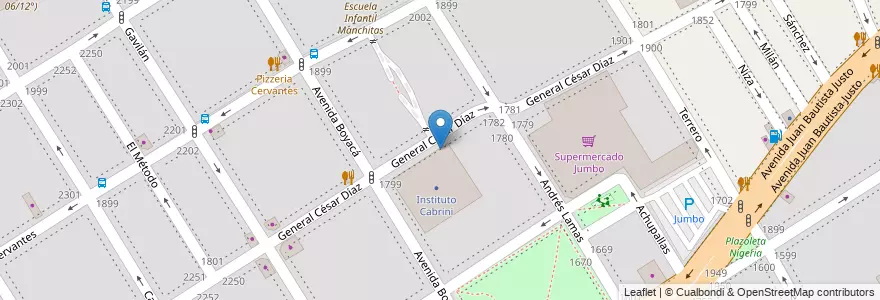 Mapa de ubicacion de Instituto Cabrini, Villa General Mitre en Argentina, Autonomous City Of Buenos Aires, Autonomous City Of Buenos Aires, Comuna 11.