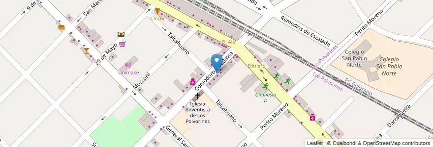 Mapa de ubicacion de Instituto CAI en アルゼンチン, ブエノスアイレス州, Partido De Malvinas Argentinas, Los Polvorines.