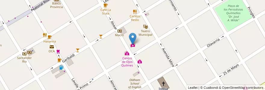 Mapa de ubicacion de Instituto Cardiológico Quilmes en آرژانتین, استان بوئنوس آیرس, Partido De Quilmes, Quilmes.