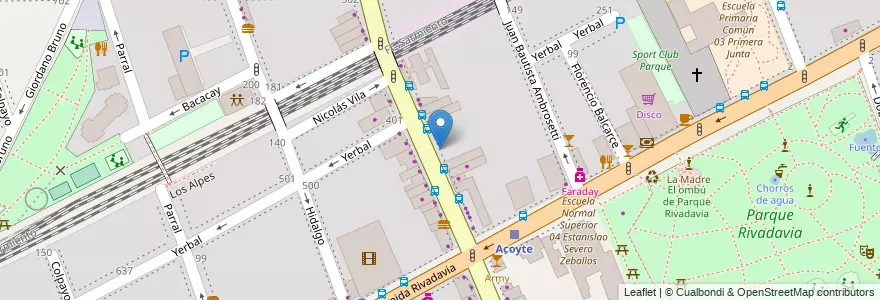 Mapa de ubicacion de Instituto Carlos Pellegrini, Caballito en 阿根廷, Ciudad Autónoma De Buenos Aires, 布宜诺斯艾利斯, Comuna 6.