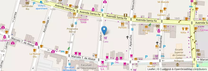 Mapa de ubicacion de Instituto Católico de Estudios Sociales, Recoleta en アルゼンチン, Ciudad Autónoma De Buenos Aires, Comuna 2, ブエノスアイレス.