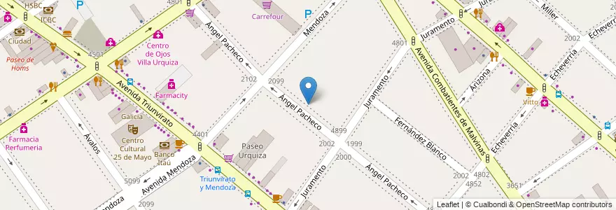 Mapa de ubicacion de Instituto Ceferino Namuncurá, Villa Urquiza en آرژانتین, Ciudad Autónoma De Buenos Aires, Comuna 12, Buenos Aires.