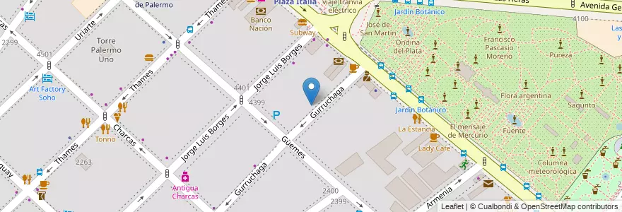 Mapa de ubicacion de Instituto Centro de Eduación. Corporal, Palermo en Arjantin, Ciudad Autónoma De Buenos Aires, Buenos Aires, Comuna 14.