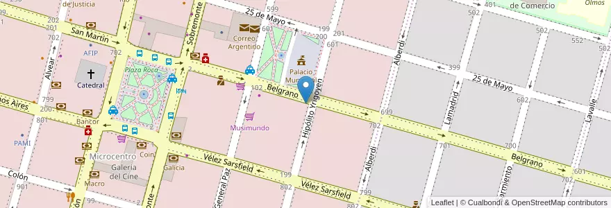 Mapa de ubicacion de Instituto Cervantes en Argentinië, Córdoba, Departamento Río Cuarto, Pedanía Río Cuarto, Municipio De Río Cuarto, Río Cuarto.