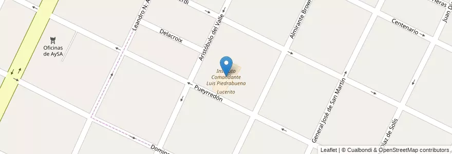 Mapa de ubicacion de Instituto Comandante Luis Piedrabuena en Arjantin, Buenos Aires, Partido De Merlo, Merlo.