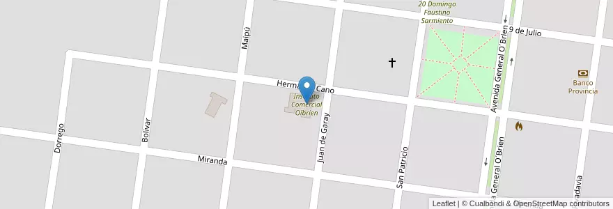 Mapa de ubicacion de Instituto Comercial Oïbrien en アルゼンチン, ブエノスアイレス州, Partido De Bragado, Cuartel O´Brien, Eduardo O'Brien.