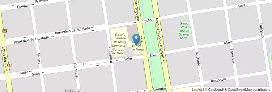 Mapa de ubicacion de Instituto Corazon de Maria en Arjantin, Buenos Aires, Partido De Chascomús, Chascomús.