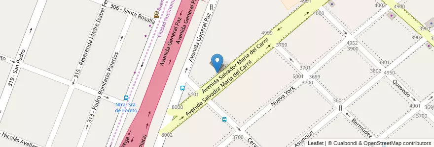 Mapa de ubicacion de Instituto Cristiano Evangélico Devoto, Villa Devoto en アルゼンチン, ブエノスアイレス州, Partido De Tres De Febrero.
