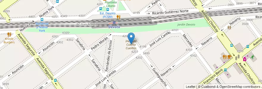 Mapa de ubicacion de Instituto Cuenta Cuentos, Villa Devoto en Argentina, Ciudad Autónoma De Buenos Aires, Buenos Aires, Comuna 11.