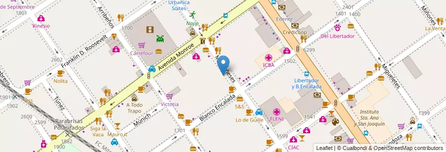 Mapa de ubicacion de Instituto Cultural Pueblo Blanco, Belgrano en 阿根廷, Ciudad Autónoma De Buenos Aires, 布宜诺斯艾利斯, Comuna 13.