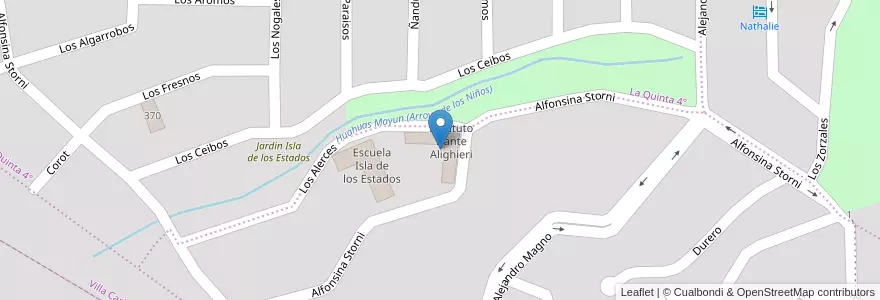 Mapa de ubicacion de Instituto Dante Alighieri en アルゼンチン, コルドバ州, Departamento Punilla, Pedanía San Roque, Municipio De Villa Carlos Paz, Villa Carlos Paz.