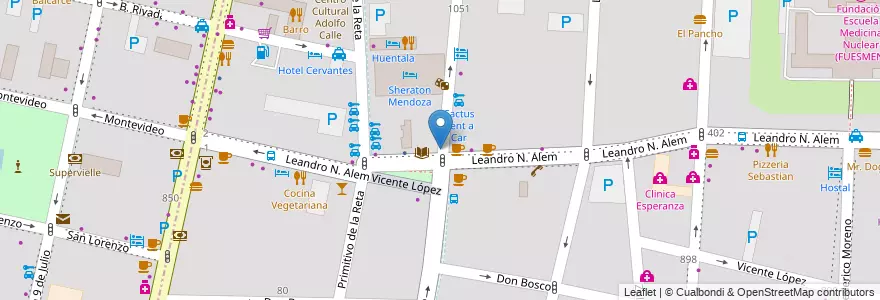Mapa de ubicacion de Instituto Darwin en アルゼンチン, チリ, メンドーサ州, Departamento Capital, Ciudad De Mendoza, Sección 3ª Parque O'Higgins.