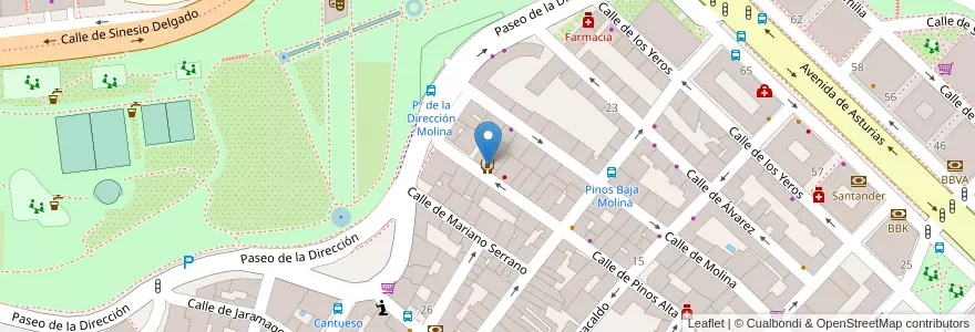 Mapa de ubicacion de Instituto de Adicciones en 스페인, Comunidad De Madrid, Comunidad De Madrid, Área Metropolitana De Madrid Y Corredor Del Henares, 마드리드.
