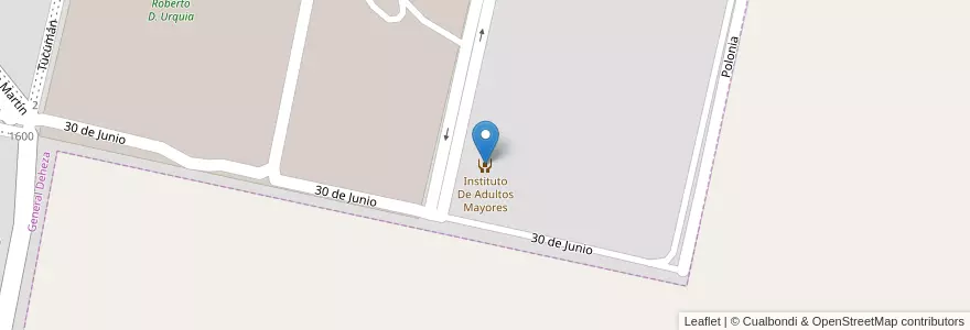 Mapa de ubicacion de Instituto De Adultos Mayores en Argentina, Córdoba, Departamento Juárez Celman, Pedanía Carnerillo, Municipio De General Deheza, General Deheza.