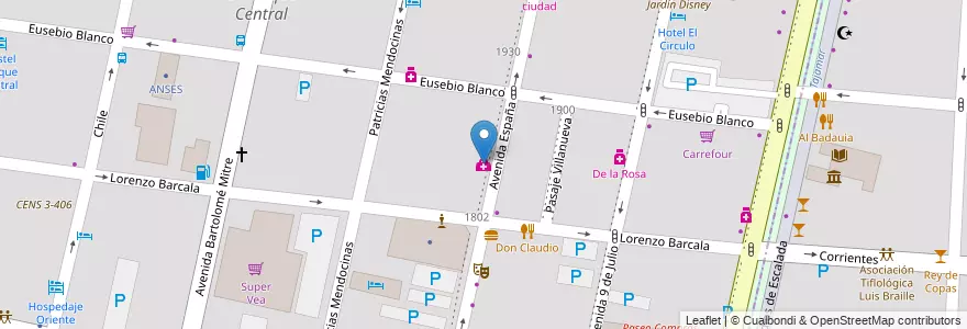 Mapa de ubicacion de Instituto de Alergia e Inmunologia en Аргентина, Чили, Мендоса, Departamento Capital, Ciudad De Mendoza.