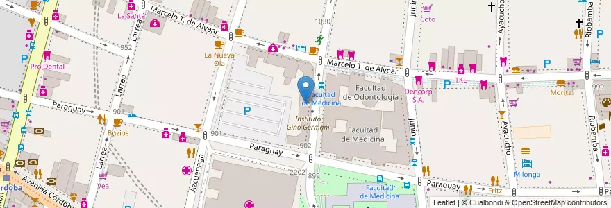 Mapa de ubicacion de Instituto de Anatomía y Fisiología - UBA XXI, Recoleta en 아르헨티나, Ciudad Autónoma De Buenos Aires, Comuna 2, 부에노스아이레스.