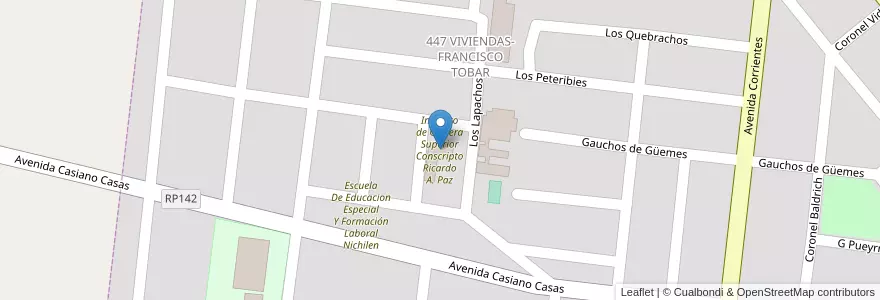 Mapa de ubicacion de Instituto de Carrera Superior Conscripto Ricardo A. Paz en アルゼンチン, サルタ州, General San Martín, Municipio De General Mosconi, General Mosconi.