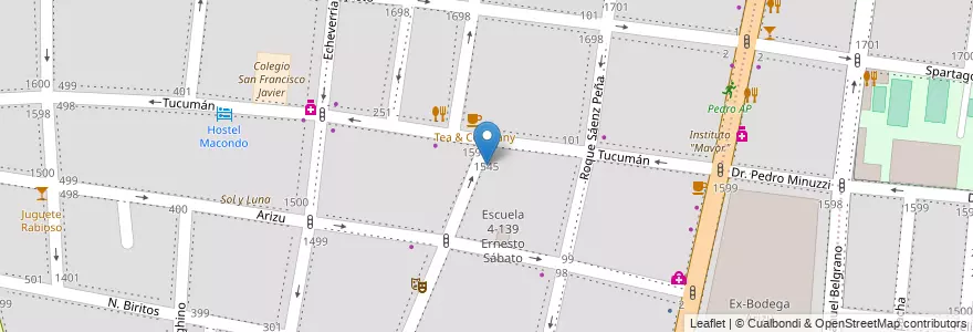 Mapa de ubicacion de Instituto de Ciencias Biomedicas San en Arjantin, Şili, Mendoza, Godoy Cruz, Departamento Godoy Cruz, Distrito Ciudad De Godoy Cruz.